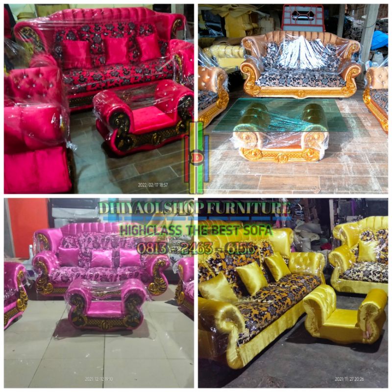 Sofa jaguar arjuna resin full sett 321 meja kaca dan bantal