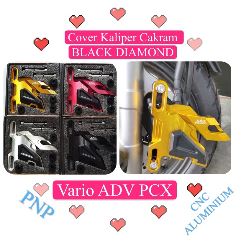 Tutup Cover Pelindung Kaliper Cakram Black Diamond All Vario 125 150 ADV PCX PNP CNC Aluminium