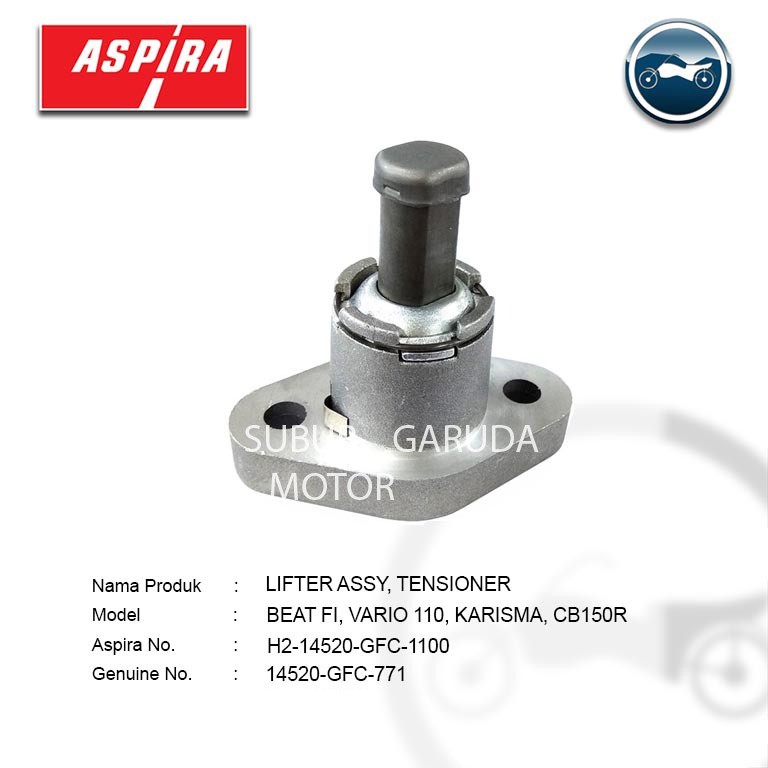 LIFTER ASSY TENSIONER GFC BEAT FI VARIO 110 KARISMA MERK ASPIRA KUALITAS ORISINIL
