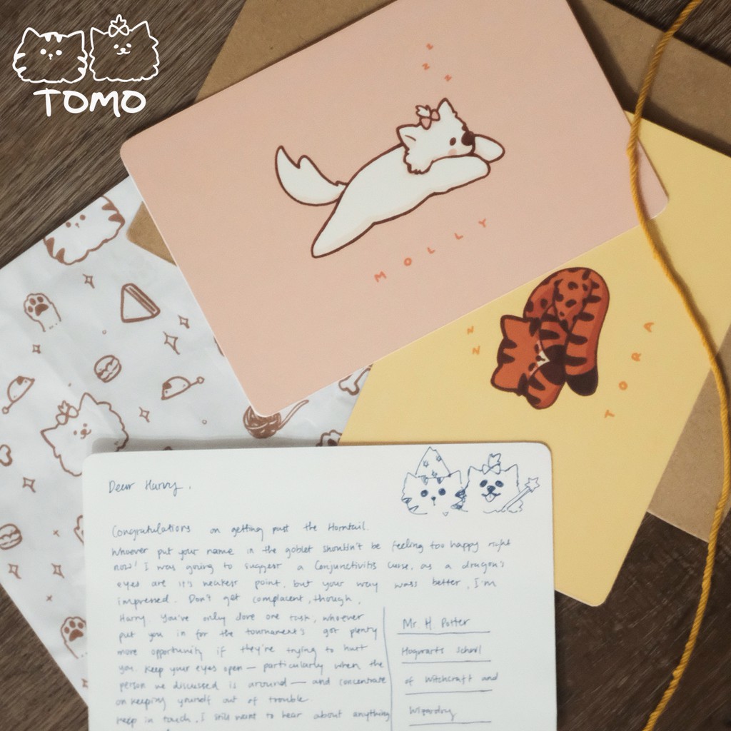 

[TOMO & FRIENDS] CUTE POSTCARD /KARTU POS LUCU TORA&MOLLY/ CAT & DOG – DAILY LIFE VOL.001