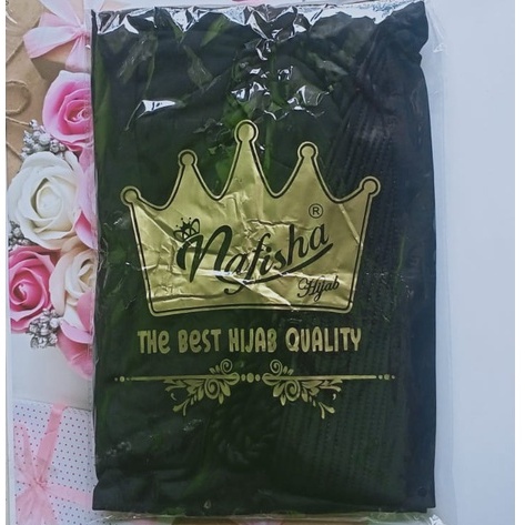 Jilbab Instan Bergo pad Tali Kepang By Nafisha Hijab-HITAM