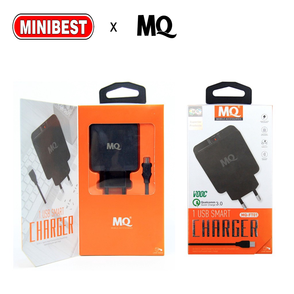 Charger Quick Charge Output 3.0A Fireproof Adaptor With Micro USB Cable MQ-FT01 - Garansi 1 tahun