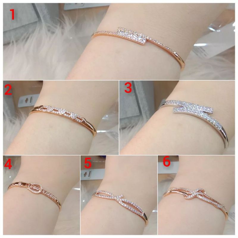 Gelang Titanium Wanita Anti Karat, Anti Alergi, Tahan Lama, Di Jamin REALPICT 100% Dan  High Quality, Gelang Bangle Gold