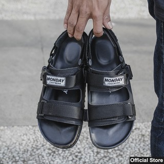 MONDAY ODEN BLACK Sandal Gunung Pria Sendal Kulit MONDAY ODEN BLACK Sandal Gunung Pria Sendal Kulit