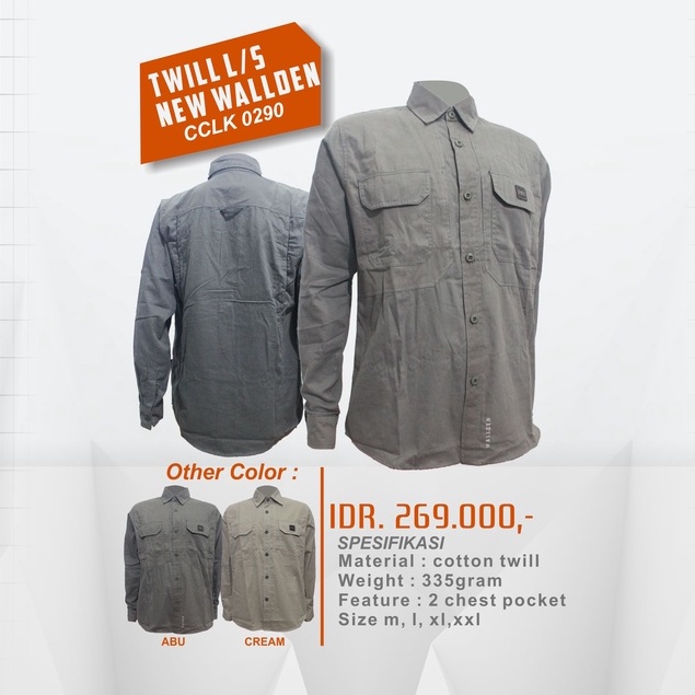 Kemeja Panjang Co-trek Twill Long Sleeve Wallden