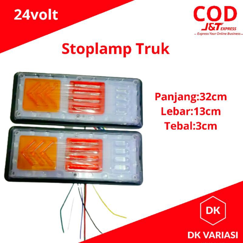 LAMPU STOPLAMP LED TRUCK VARIASI RGB 24 VOLT PANJANG 32 CM