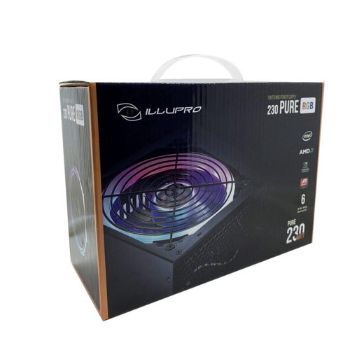 Power Supply PSU Gaming ILLUPRO Fan RGB 6pin 230 watt pure 230w 230wat