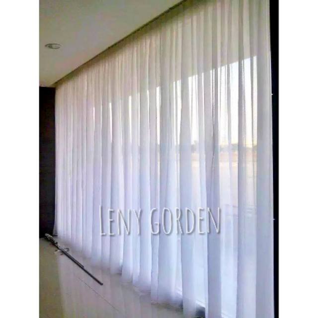 ❤LENYS❤dalaman gorden SERUT dan kawat vitrase putih polos vitras transparan vitrage tinggi 250 270cm