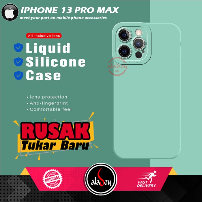 Case Iphone 13 Pro Max Soft Case Liquid Silicone Pro Camera Premium Casing