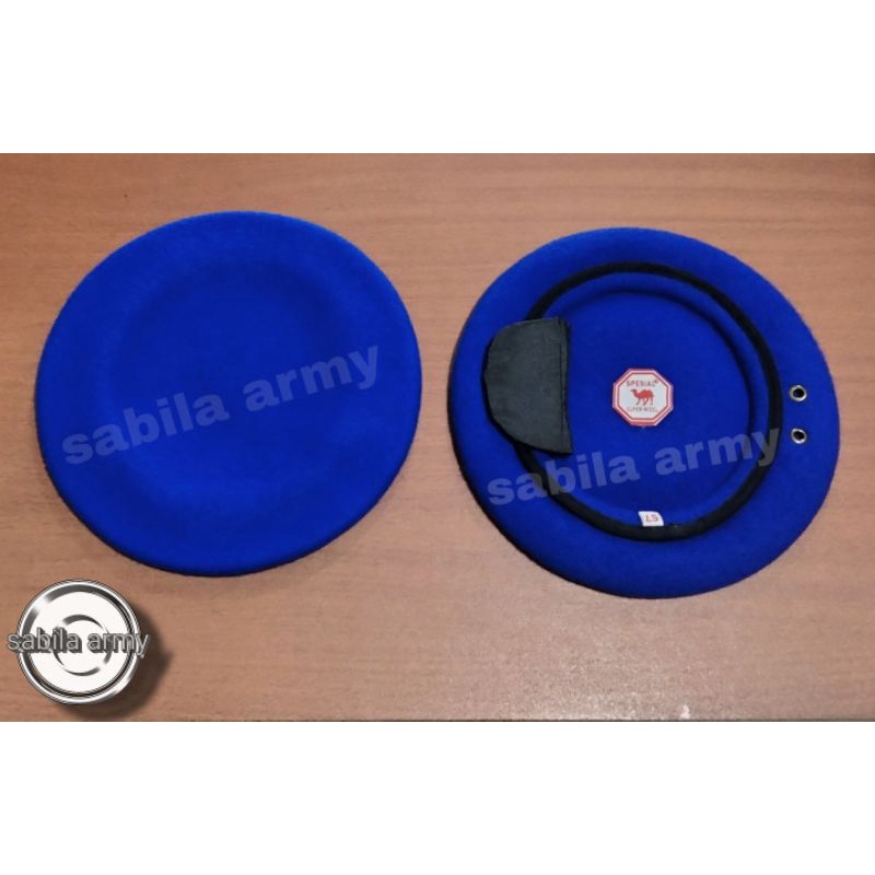 baret camel biru pm
