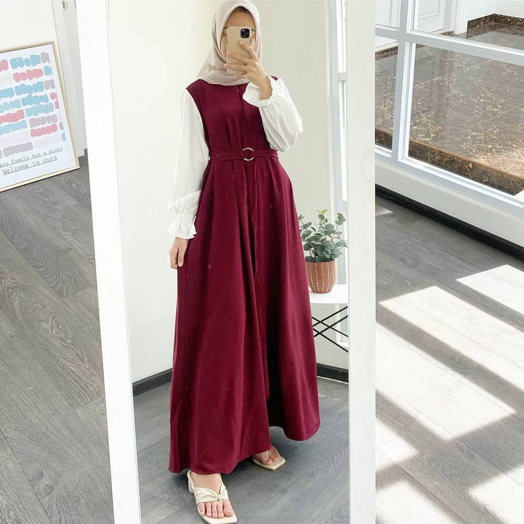Angel Gamis Muslim Terbaru Grosironlinemurah Dressmuslim Dresswanita Dressmurah Bajudress GAMIS-Bianca Maroon