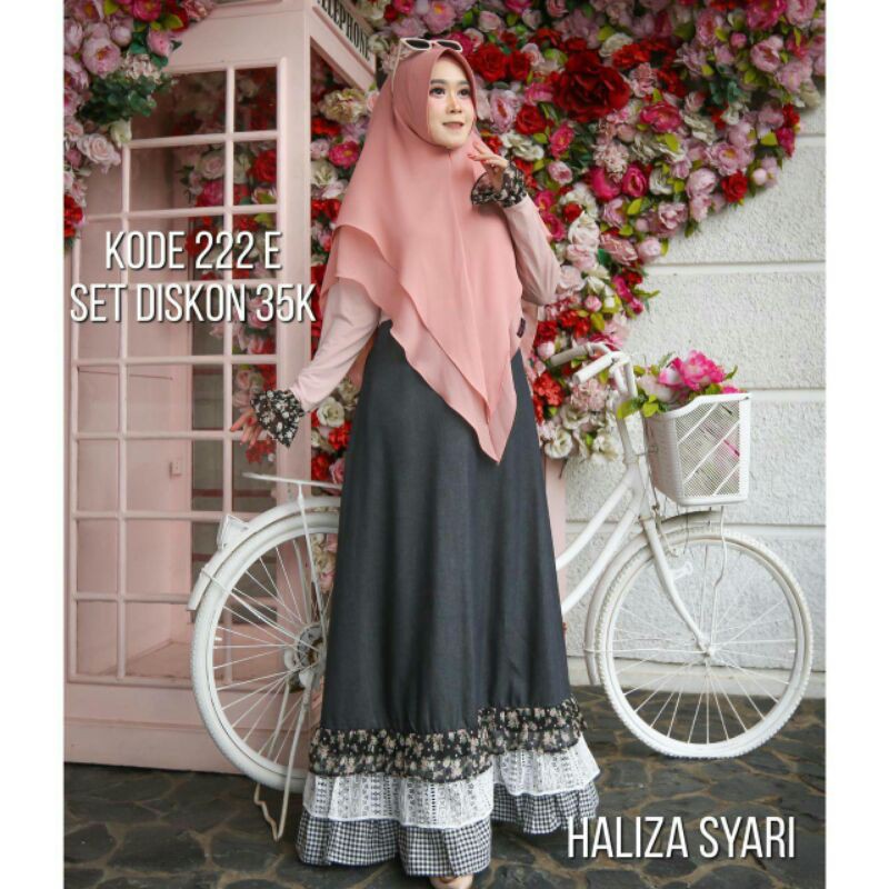 Gamis Haliza Syari Ori 222E FREE MASKER