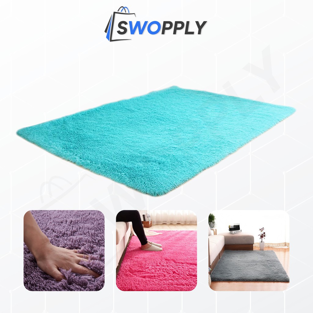 Swopply - Karpet Bulu Korea Lembut Shaggy Karpet Velvet Yoga Anti - Skid