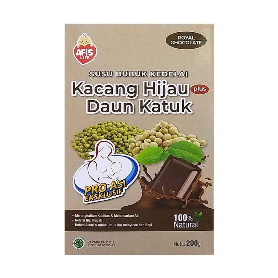 Afis Life Susu Bubuk Kedelai Kacang Hijau Plus Daun Katuk Royal Chocolate