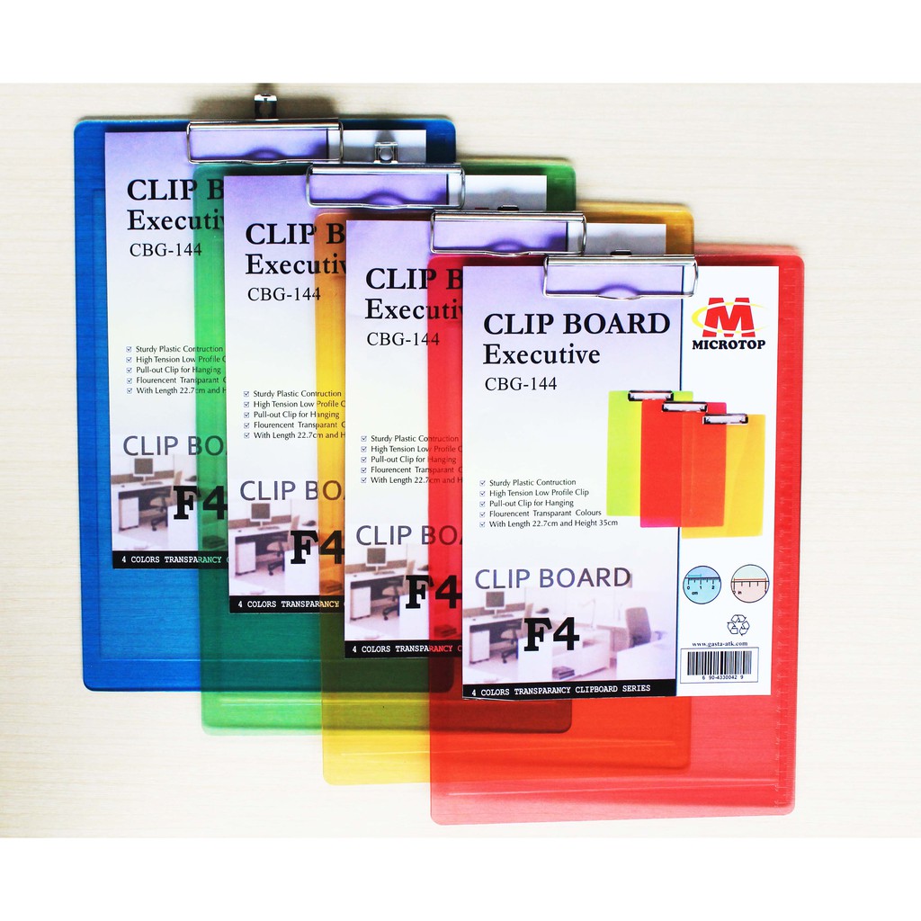 

ILP Clipboard Plastik MICROTOP CBG-144 - Papan Jalan - Clip board - Papan Ujian