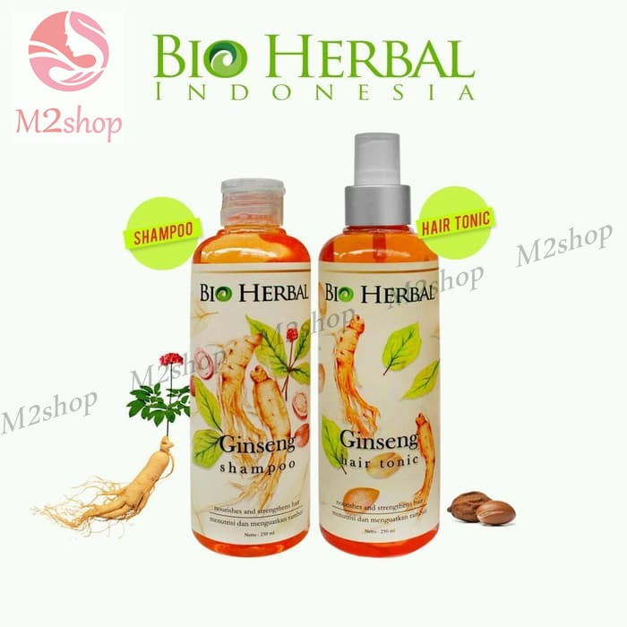 [ COD ] Paket Bio Herbal Ginseng Shampoo &amp; Hair Tonic - Melebatkan Rambut - Rambut Rontok Hilang