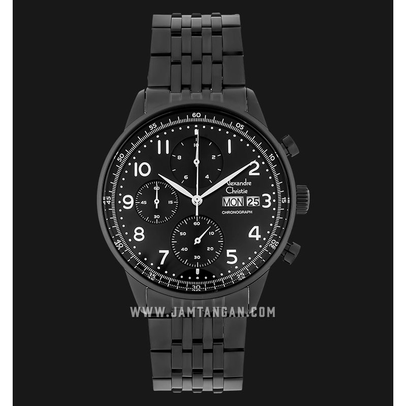 Alexandre Christie AC 6492 MC BIPBA Chronograph Men Black Dial Black Stainless Steel