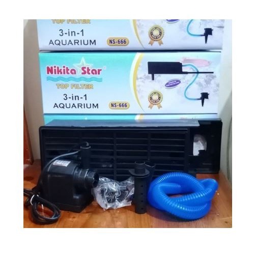 Top Filter Aquarium 3 in 1 Nikita Star NS 666 Isi Mesin Selang Box