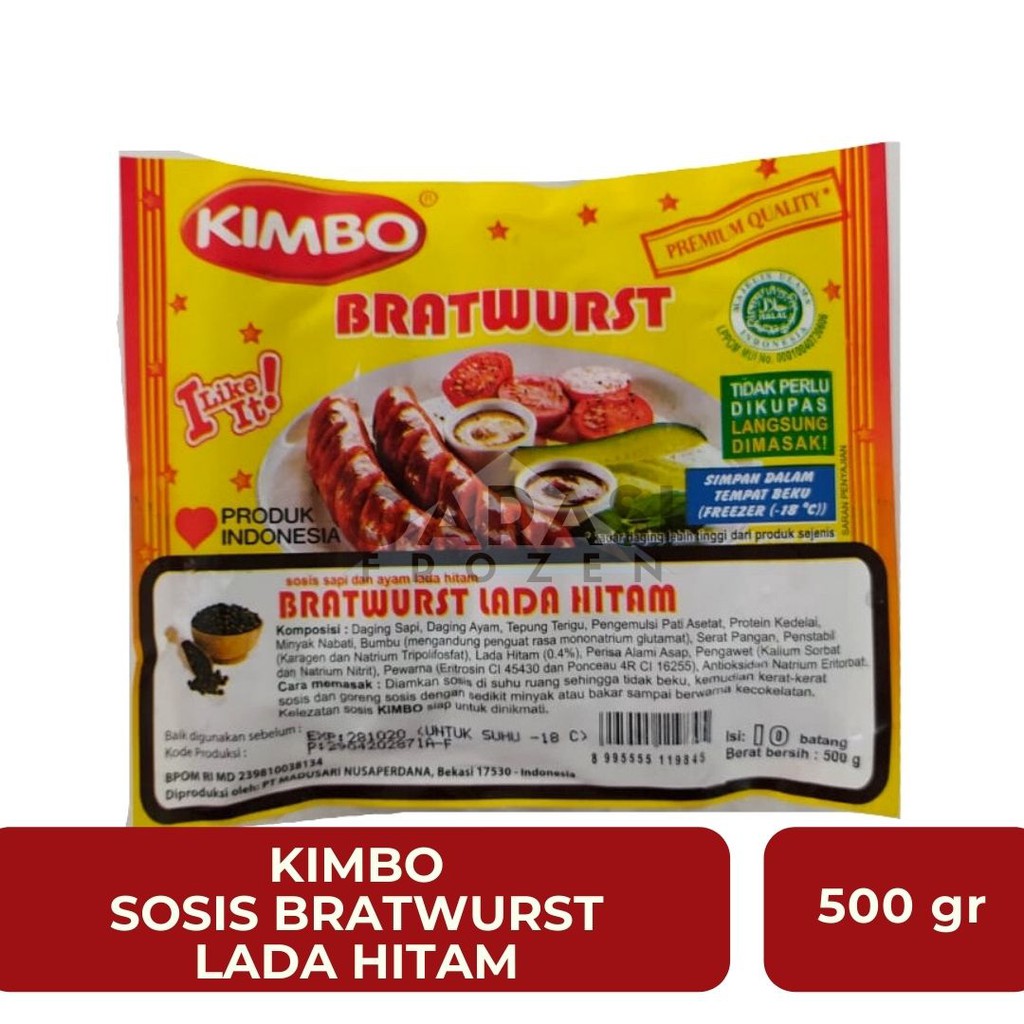 

Kimbo Sosis Bratwurst Lada Hitam 500 gr - frozen food