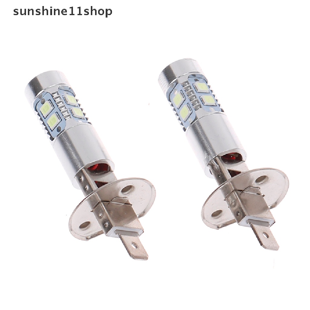 Sho 2 Pcs Lampu Utama Kendaraan Tipe LED H1 8000K 100W Super Terang Warna Biru Es