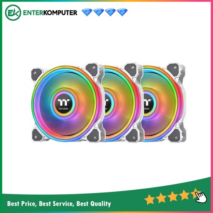 Thermaltake Riing Quad 12CM RGB Radiator Fan White TT Premium (3Pack)