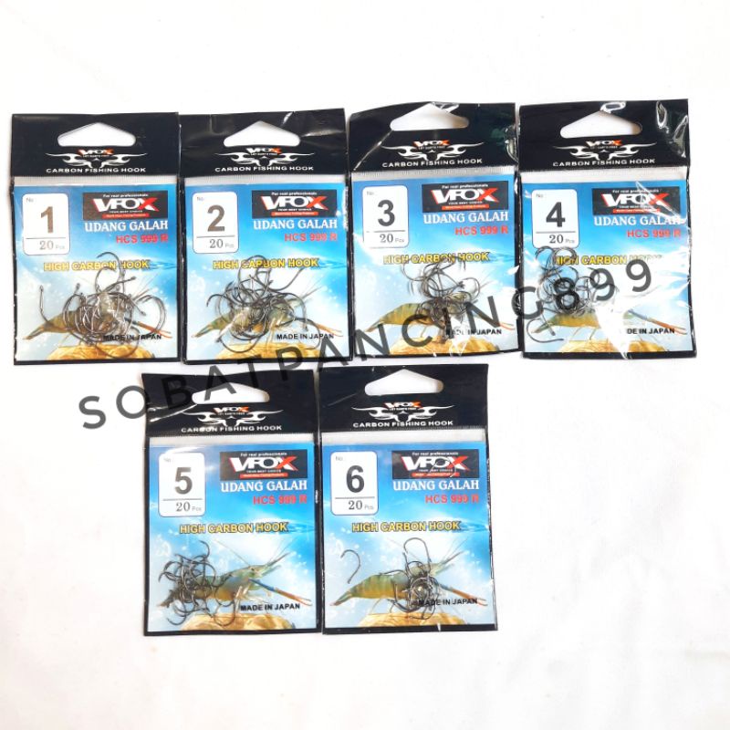 mata pancing UDANG GALAH VFOX high CARBON ISI 20 / mata kail udang