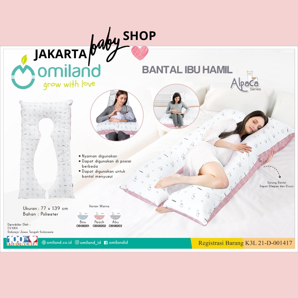 OMILAND MATERNITY PILLOW BANTAL IBU HAMIL FEATHER OMILAND OBB1631/ IBU HAMIL PANDA OMILAND OB08072/ IBU HAMIL ALPACA OMILAND OB082