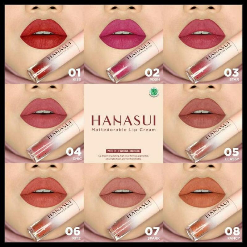 HANASUI MATTEDORABLE LIPCREAM - 8 VARIAN