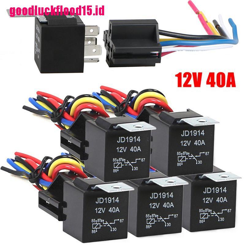 {LUCKID}Waterproof Automotive Relay 12V 5Pin 40A Car Relay 12V 5Pin With Relay Socket