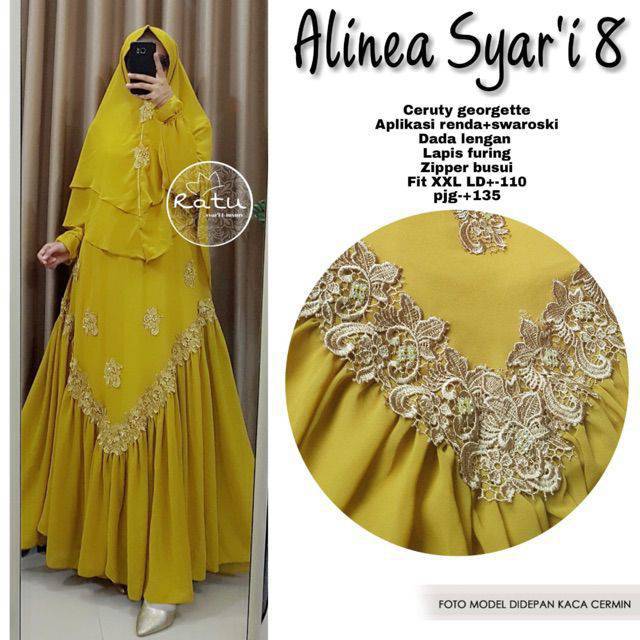 GAMIS CERUTY ALINEA SYARI SET KHIMAR/GAMIS CERUTY POLOS SET SYARI