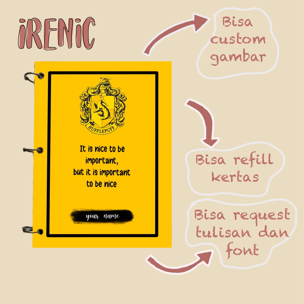

Custom Notebook A5 B5 A6 Harry Potter Hard Cover Buku Catatan Binder Journal