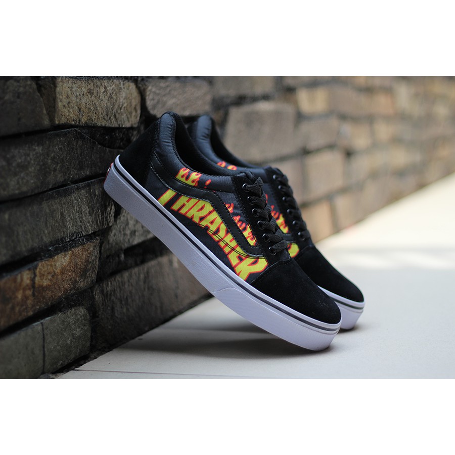 Sepatu Pria Casual Sneakers Tali Sepatu Old School 3D Motif Print High Quality Keren Murah