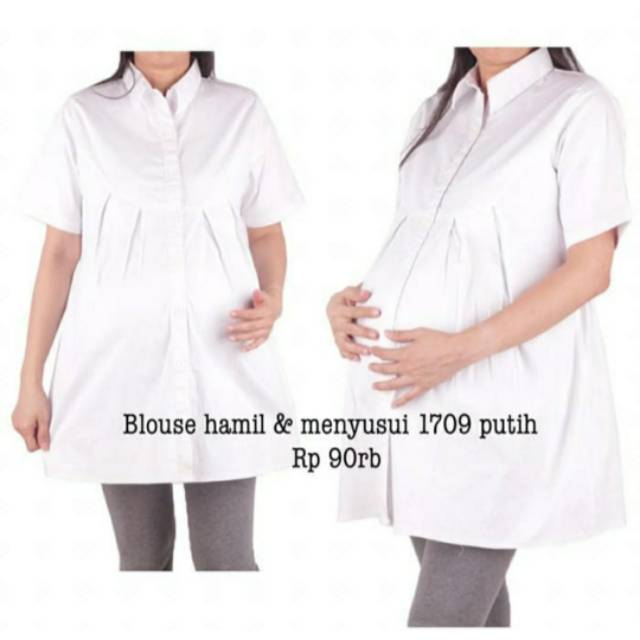 baju hamil putih /kemeja putih kerja