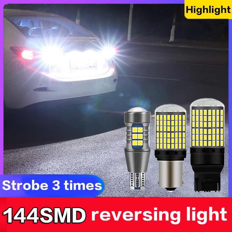 1pcs 144LED Strobe 3 kali LED membalikkan cahaya lampu cadangan bulb 1156 T20 T15 LED p21w W16W w21