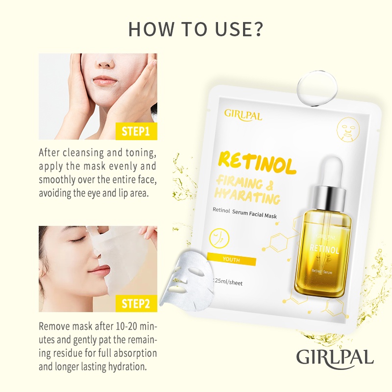 GIRLPAL Retinol Serum Face Sheet Mask Youth / Masker Wajah Facial Skincare