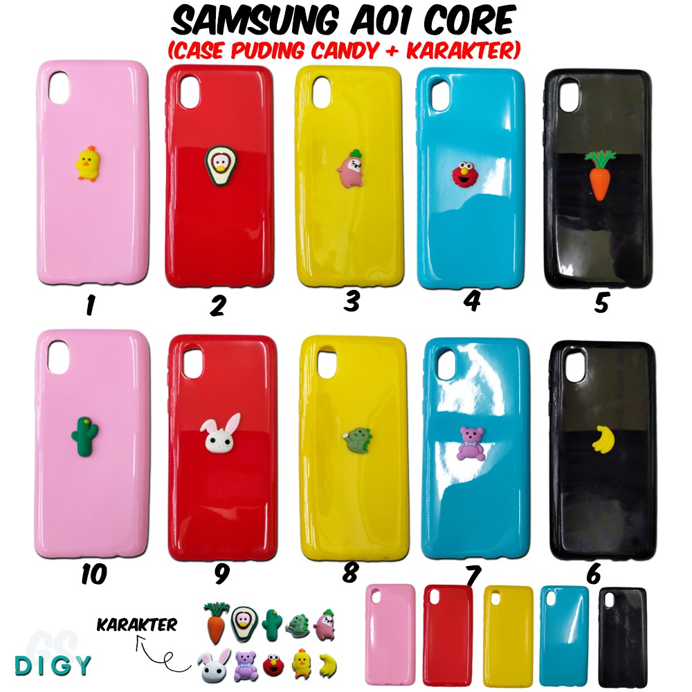 Case Candy plus Softcase For SAMSUNG A01 CORE Case Candy Jelly Karakter Lucu Polos