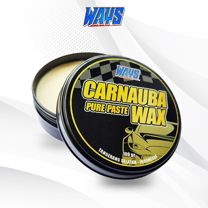 WAYS Carnauba Pure Paste Wax Coating Poles Pengkilap Body Mobil Motor Efek Daun Talas - FREE Sponge