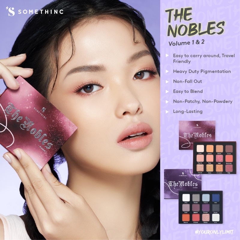 SOMETHINC The Nobles Indonesia / Eyeshadow Palette Volume 1 2 Make Up Skincare Cleanser Essence Toner Serum Eye Cream Gel Mask / Foundation Cushion Loose Powder Blush On Concealer Highlighter Eyebrow Eyeliner Eyelash Mascara Lipstick Lip Tint / Paket Set