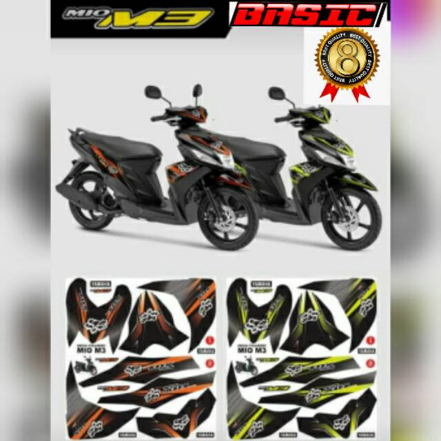 stiker decal mio M3 fox gold sama hijau
