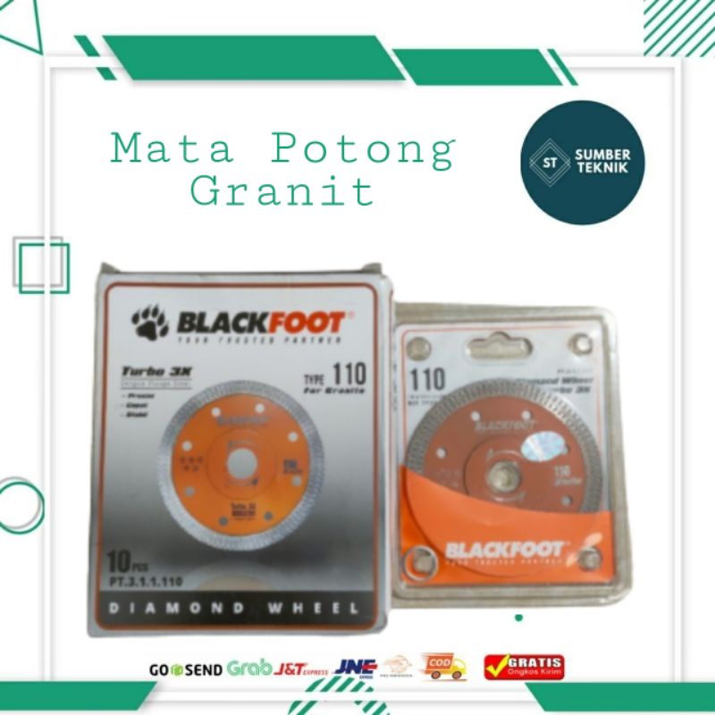 Mata Potong Keramik 110 Turbo  3x Diamond Wheel Granit 110mm BLACKFOOT