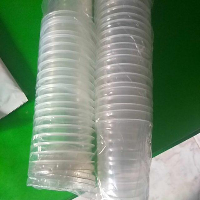 Gelas Oval 16 Oz Dengan Tutup Cembung @ 40 Pcs