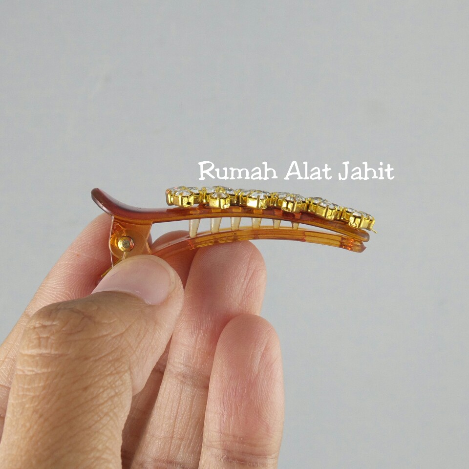 Jepit Rambut / Hair Clip Permata Baris Tulang 4.5cm (sepasang)