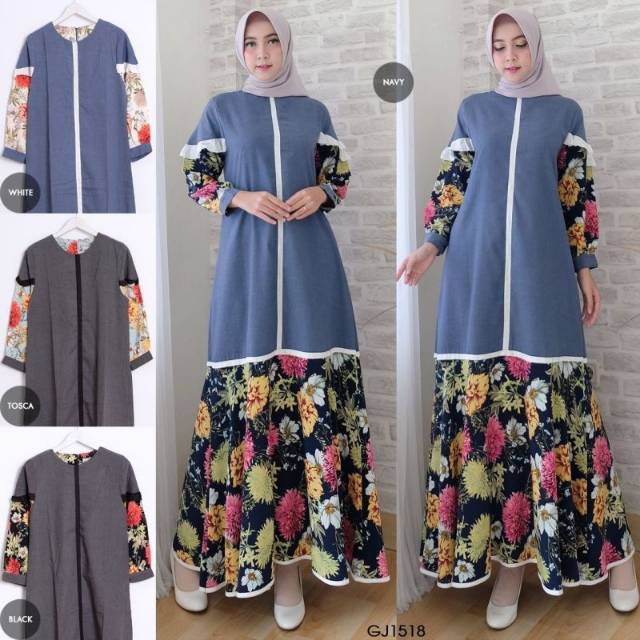 GAMIS LIS MIXFLOW FIT TO L FASHION WANITA ORIGINAL BAJU GAMIS REAL PICT DRESS MUSLIM FASHION ORI