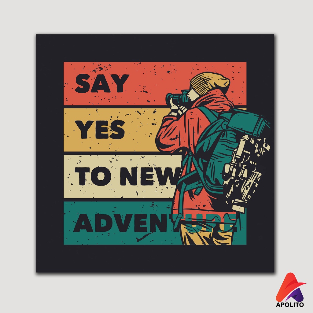 HIASAN DINDING ADVENTURE PENDAKI (30X30) WALLDECOR PAJANGAN POSTER HIASAN KAMAR DEKORASI KAYU