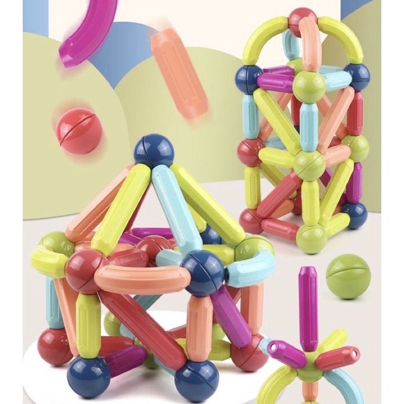 magnetic buliding sticks rods and balls toys mainan batang magnet mainan edukasi anak