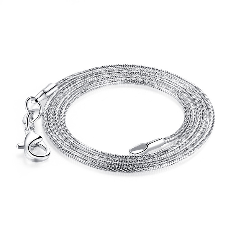 Fashion Perak Jewelrynecklace 1.2 Mm Multi Ukuran 10 Sampai 30-Inch Silver Tulang Selangka Rantai