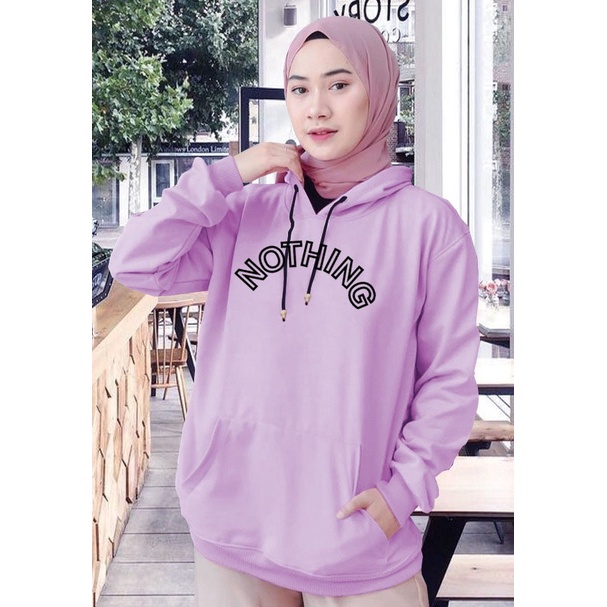 Sweater Hoodie Wanita nothing / Sweater Hoodie Korean Style / Sweater Terbaru 2021 / Sweater Tebal / Sweatshirt Hoodie Wanita