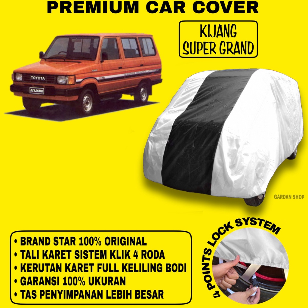 Body Cover KIJANG SUPER GRAND SILVER HITAM Penutup Bodi Mobil Kijang Super Grand Waterproof PREMIUM