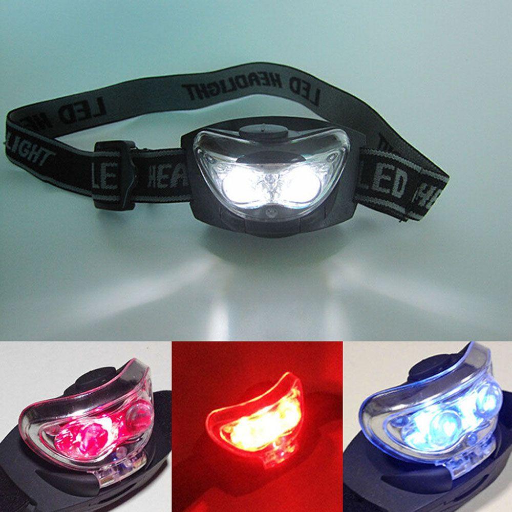 [Elegan] Lampu Camping Bersepeda Putih+Merah Dipasang Kepala Klip 3LED Lampu Untuk Headlamp Outdoor