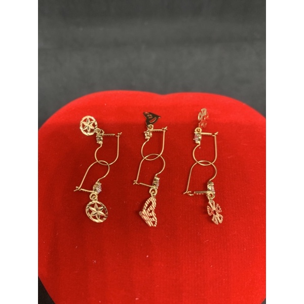 Anting emas gantung mas kdr 700 bermata bunga